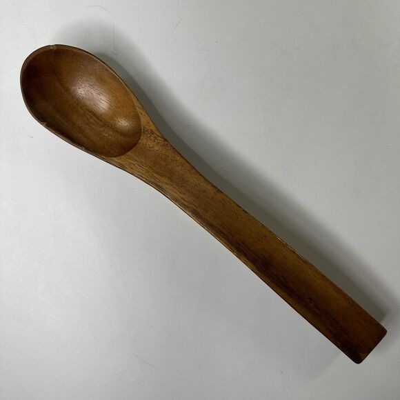Vintage Wooden Serving Bowl Apple Shaped Fork Spoon Utensils Salad Pumpkin - Picture 5 of 16